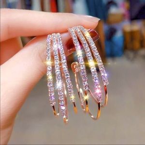 Rose Gold 925 sterling silver hoop earrings